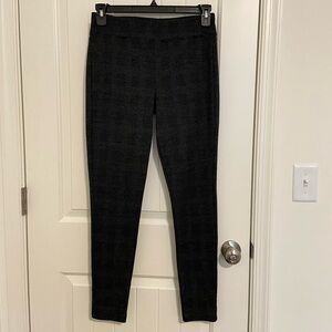 EUC Vylette women’s gray black plaid high rise ponte leggings pants medium